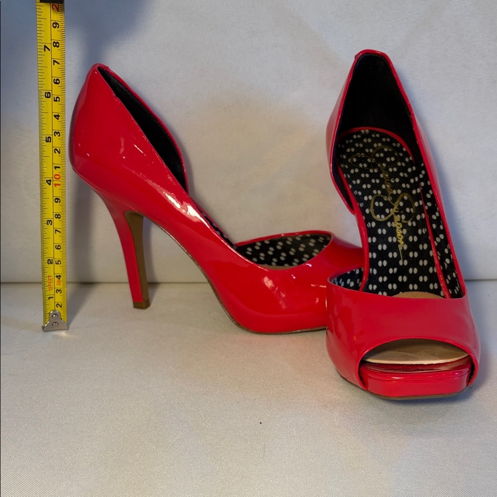 Jessica Simpson Vibrant Orange Peep-Toe Heels